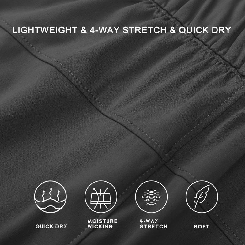 Willit Womens Athletic Hiking Running Shorts for Women Yoga Workout Gym Quick Dry Shorts with Pockets Deep Gray M - Image 4